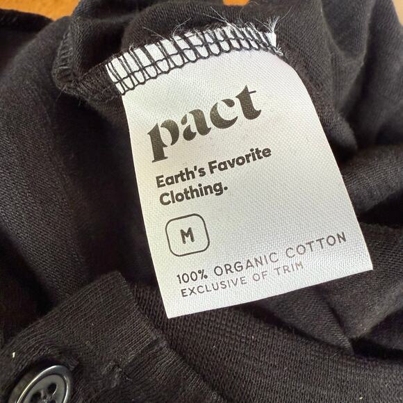 Pact NWT Relaxed Slub Muscle Tee Jumpsuit Jogger Black Sz Med Organic Cotton Eco - Picture 9 of 15